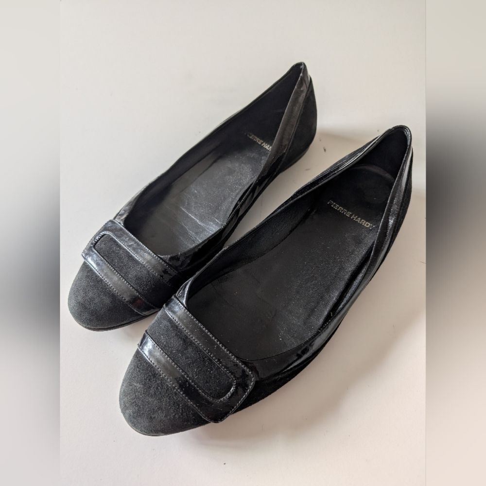 Pierre Hardy Black Suede & Leather Ballet Flats